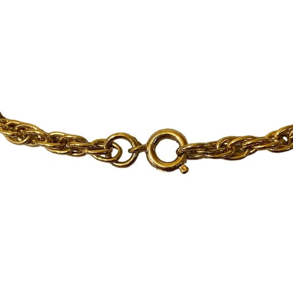 Necklace Circle L Pendant Women Plastic Metal Gold Chain Brown - Picture 4 of 4